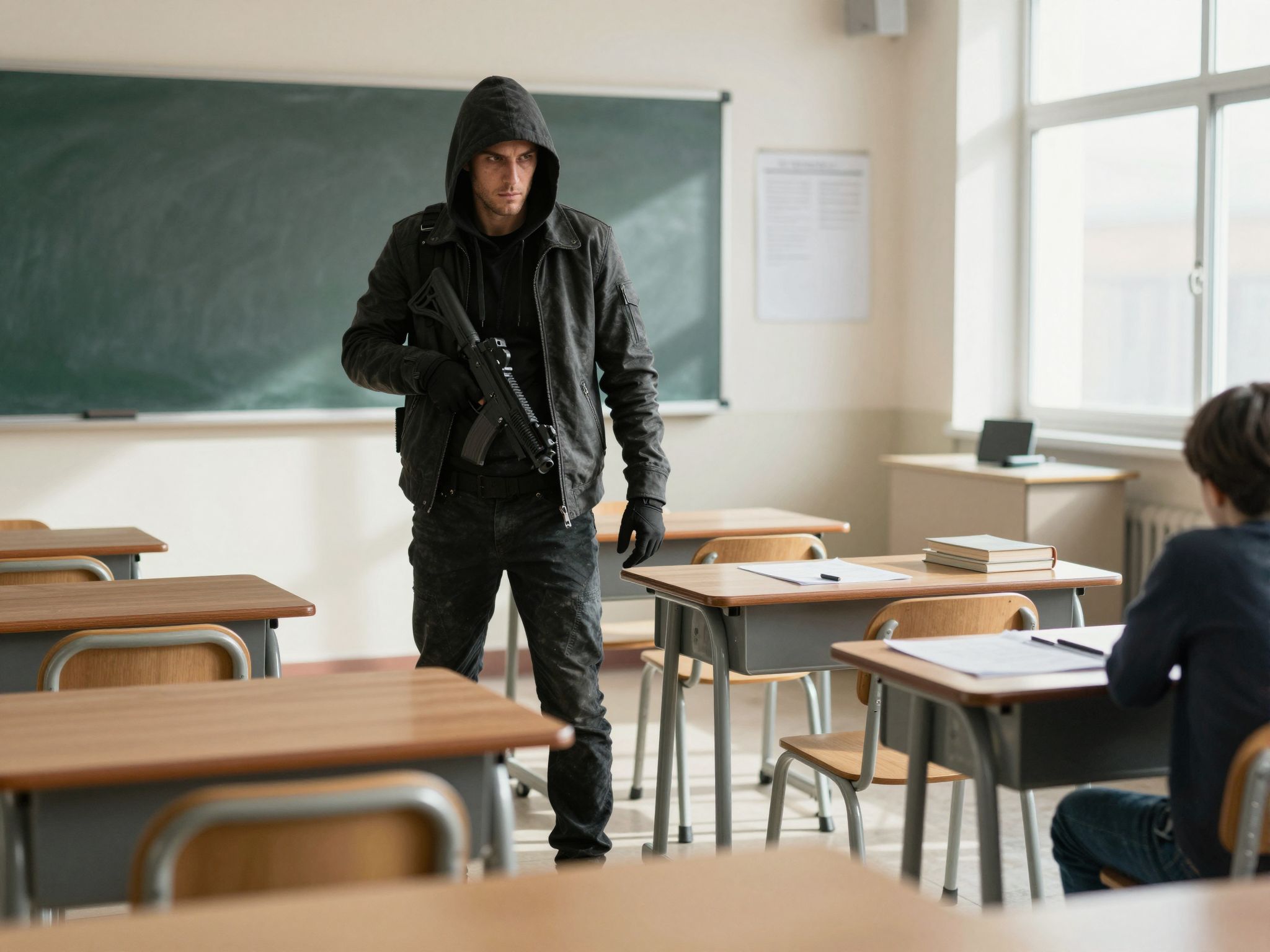 Az iskolás álom mély félelmeket és rejtett vágyakat tükröz, ahol a bérgyilkos a tudatalatti árnyait személyesíti meg.