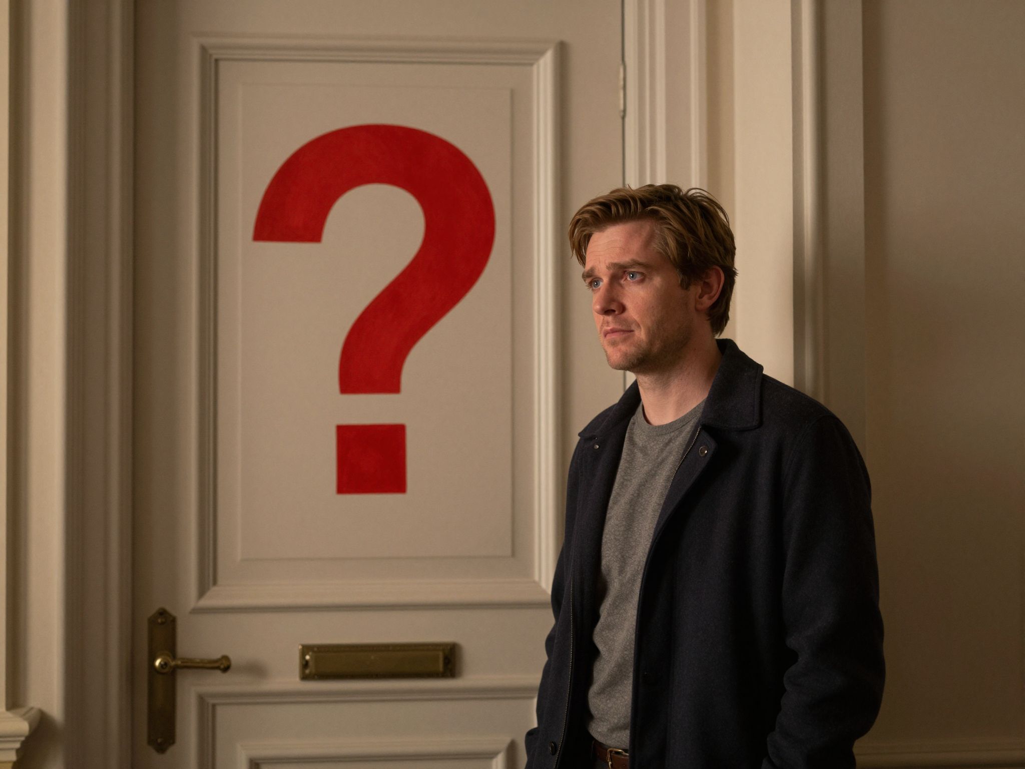 A kérdőjel mint ajtó szimbolizálja a felfedezés vágyát, új lehetőségek küszöbén állva, rejtélyekkel teli álmainkban.