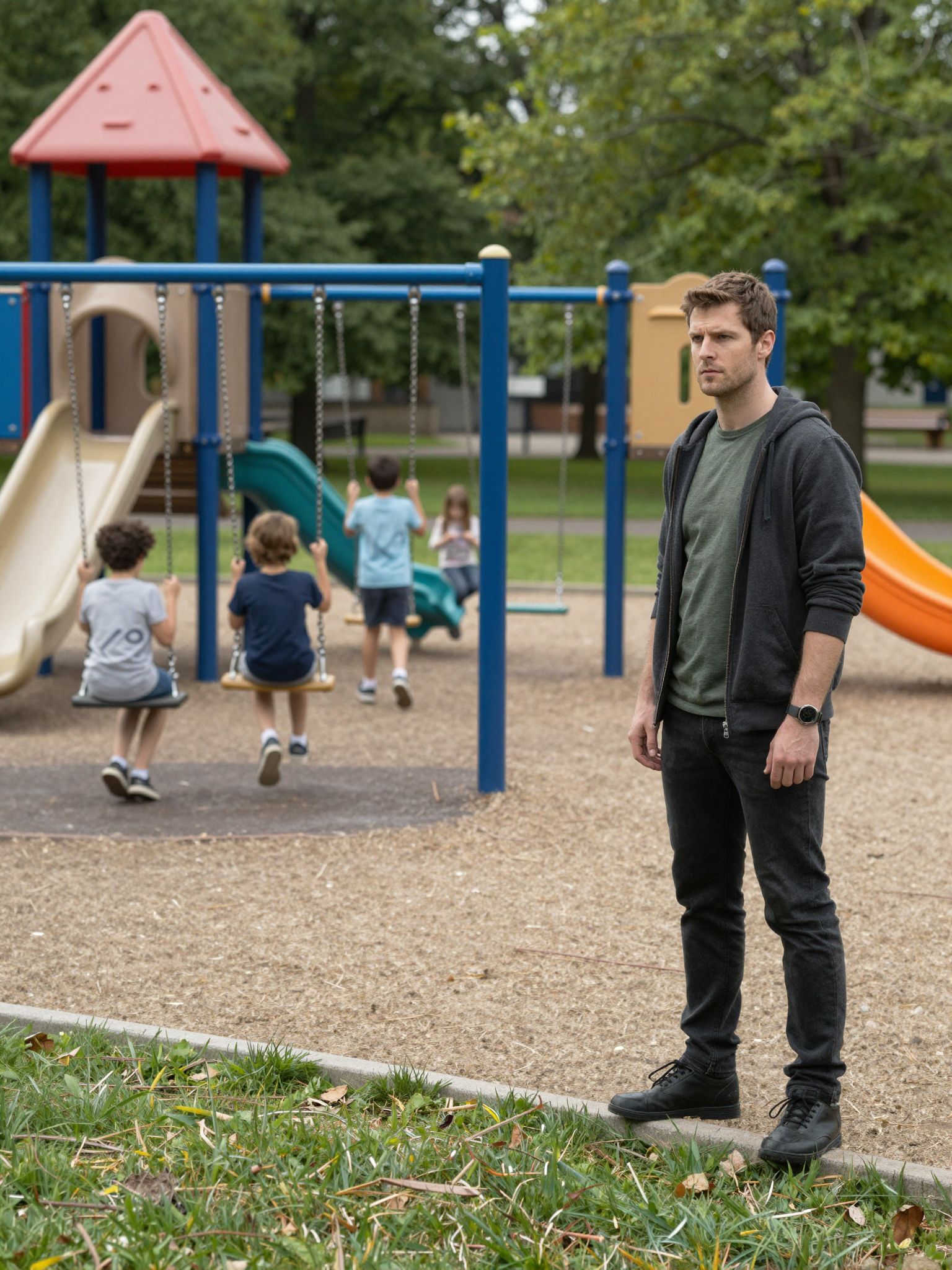 Egy játszótéren bujkáló bérgyilkos álma a gyermekkor elveszett ártatlanságának és a rejtett félelmeknek szimbolikus kifejezése.