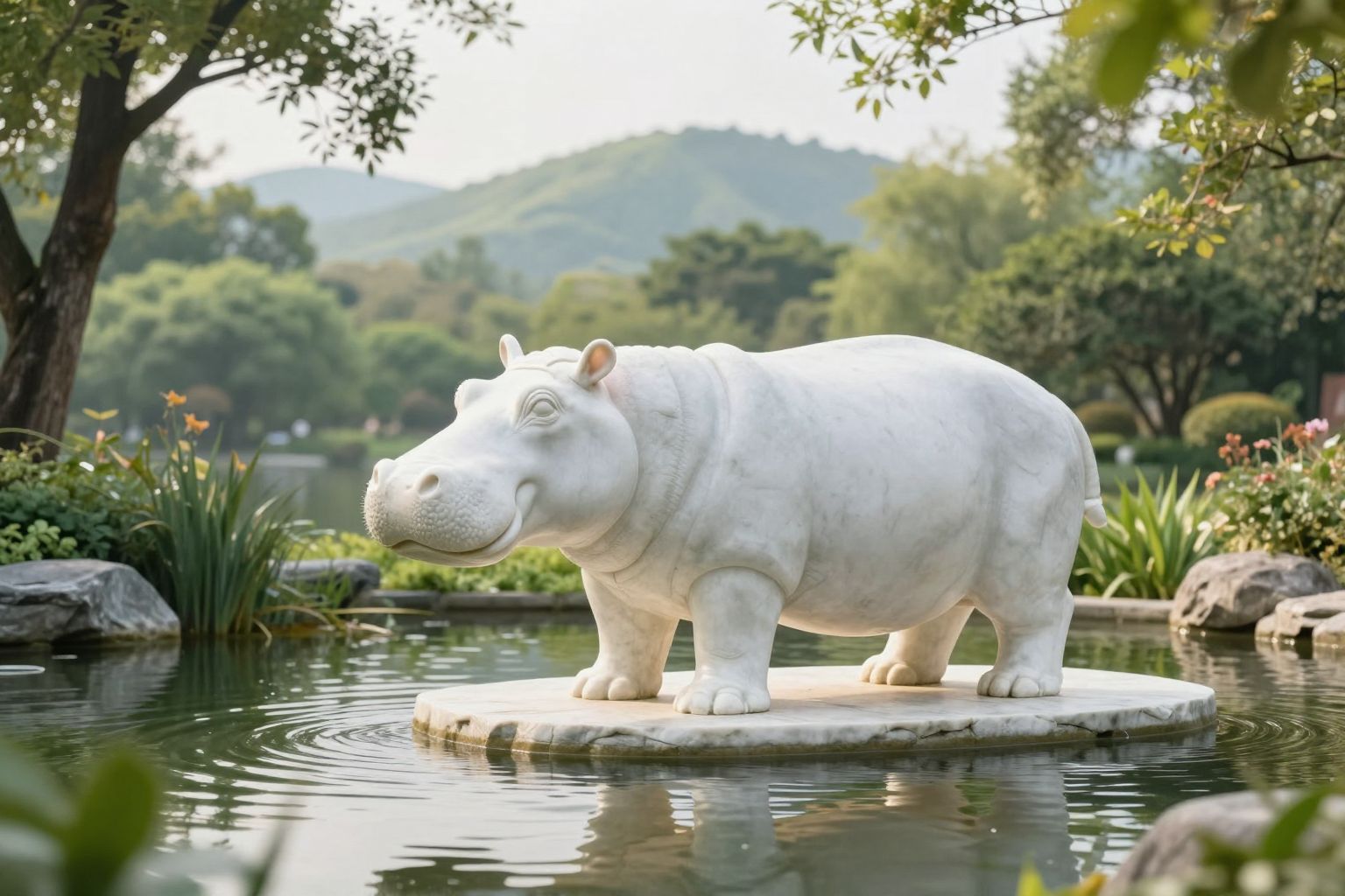 A víziló szobra álmokban a rejtett vágyakat és az erő titkos szimbolikáját képviseli, varázslatos utazásokra hívva.