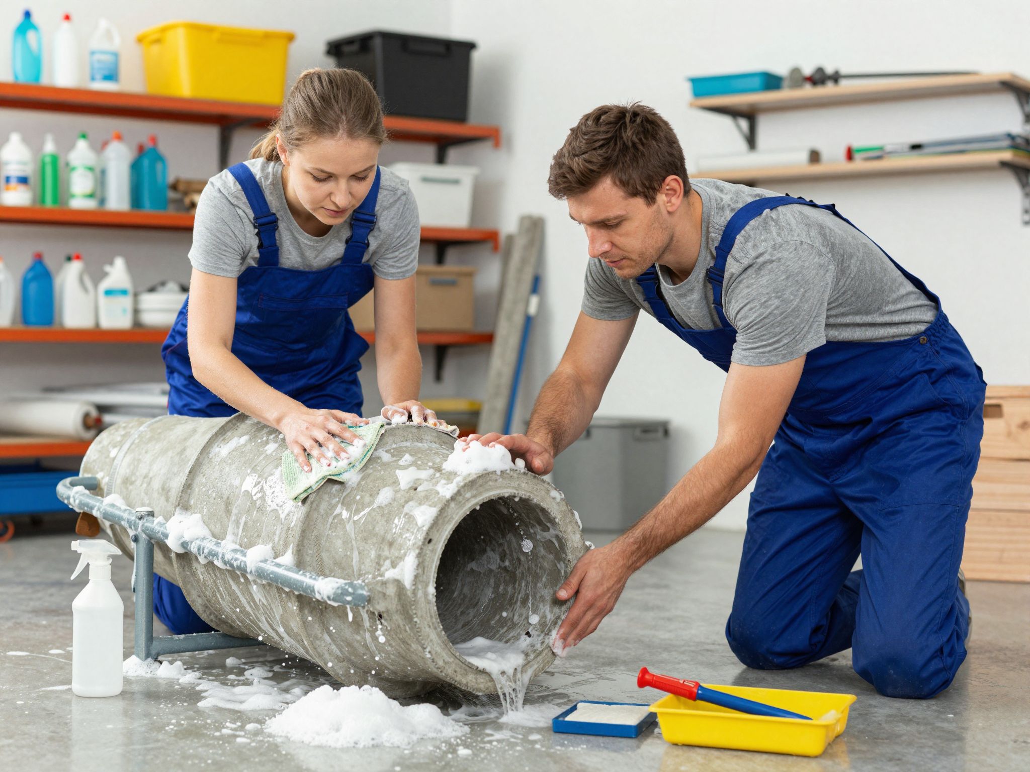 Álomban a betonkeverő tisztítása új kezdeteket szimbolizál, a régi terhek eltűnését és a friss lehetőségek érkezését.