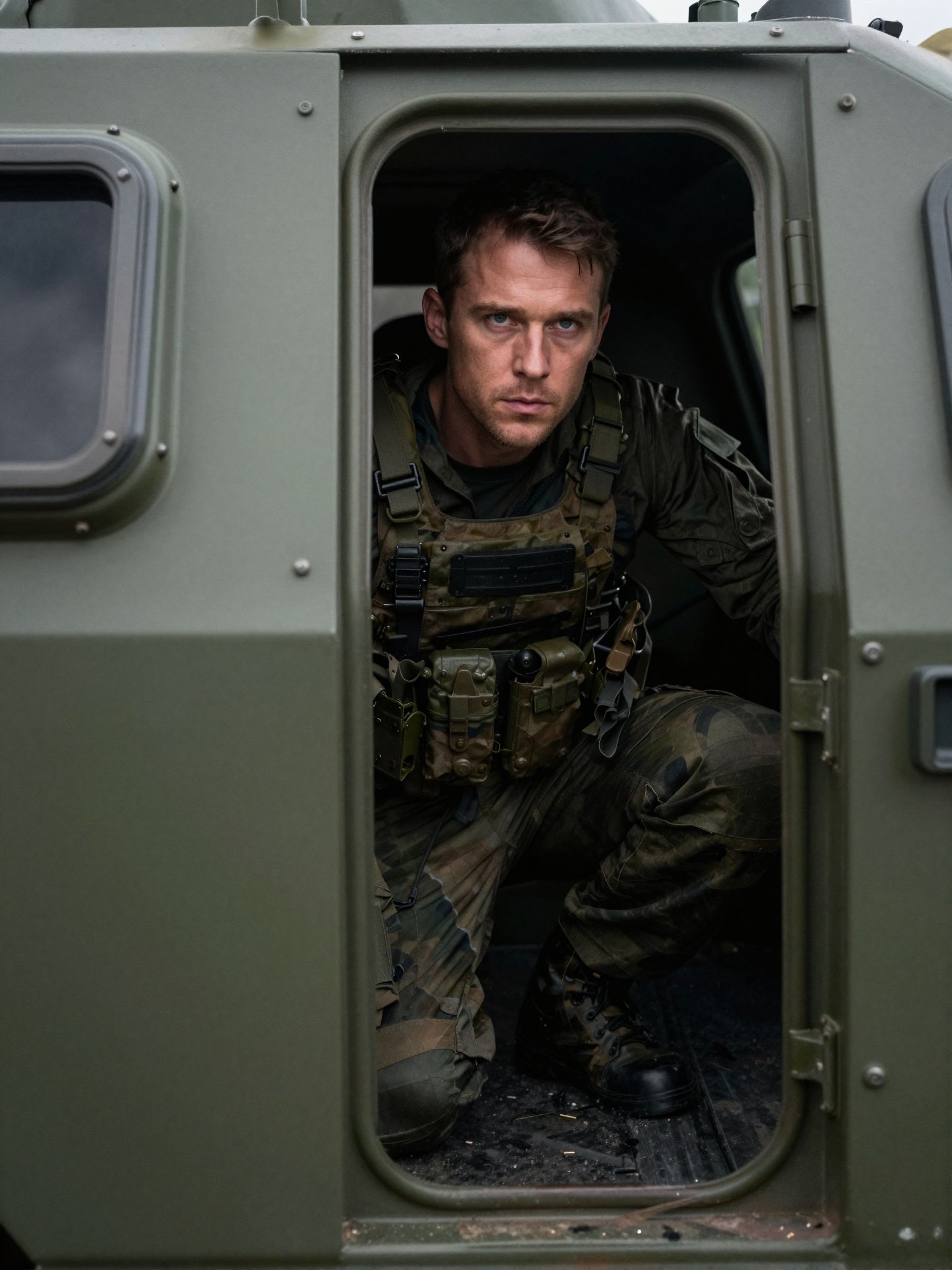 A páncélautóban rejtőzködés az önvédelem vágyát, a belső harcot és a titkok mélyén rejlő erőt jelképezi.