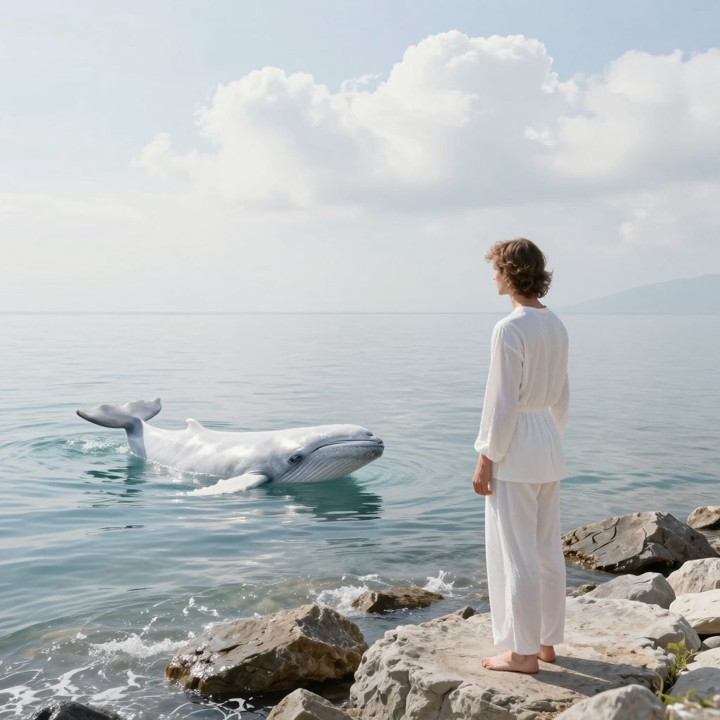 A fehér cet az álomban tisztaságot hoz, magával ragadó spirituális utazásra hívva az álmodót, új lehetőségek kapujában.