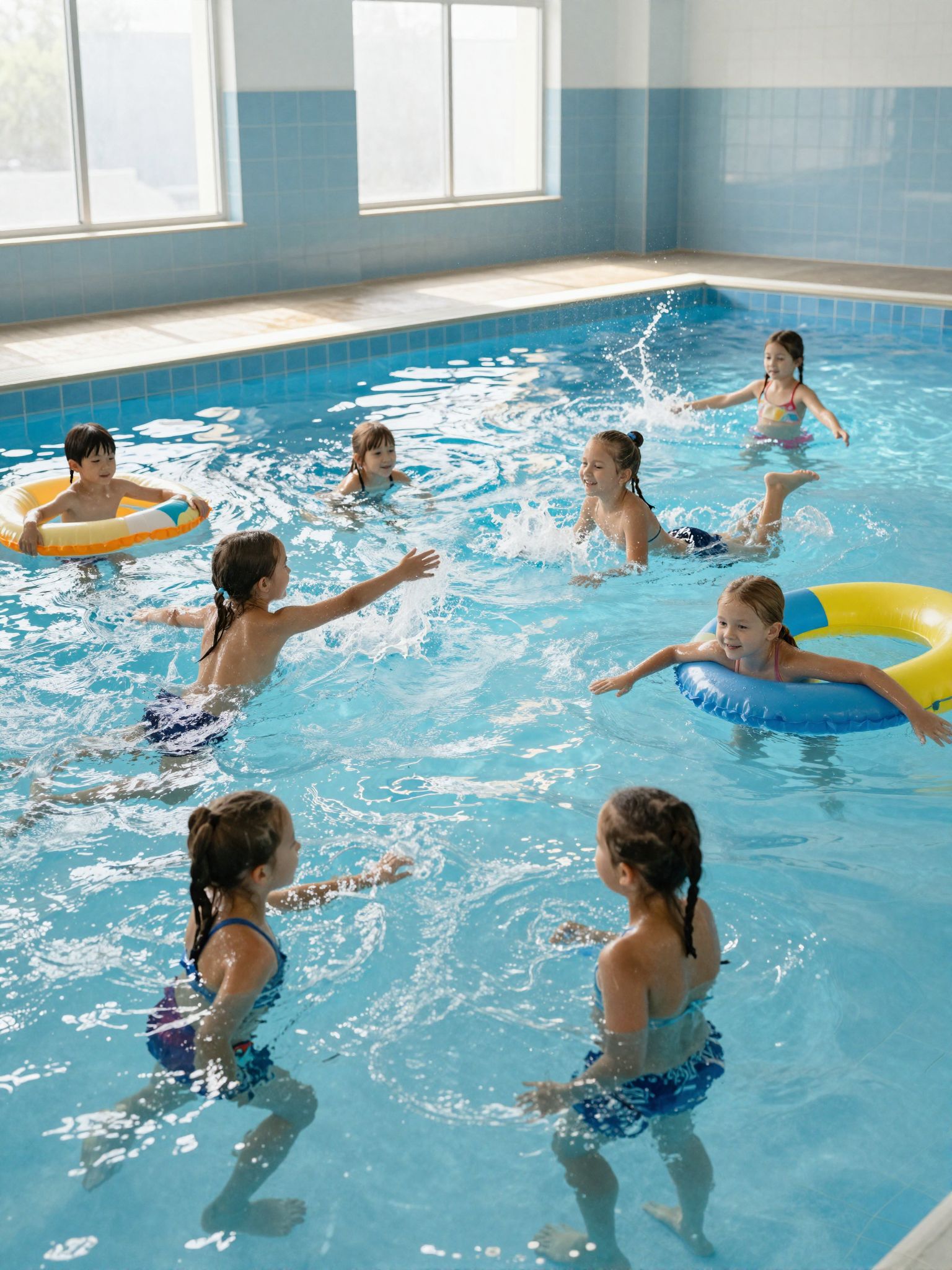 A gyerekkori uszoda álma mélyen rejti a tiszta öröm és a felfedezés emlékét, a boldogság kék mélységében.