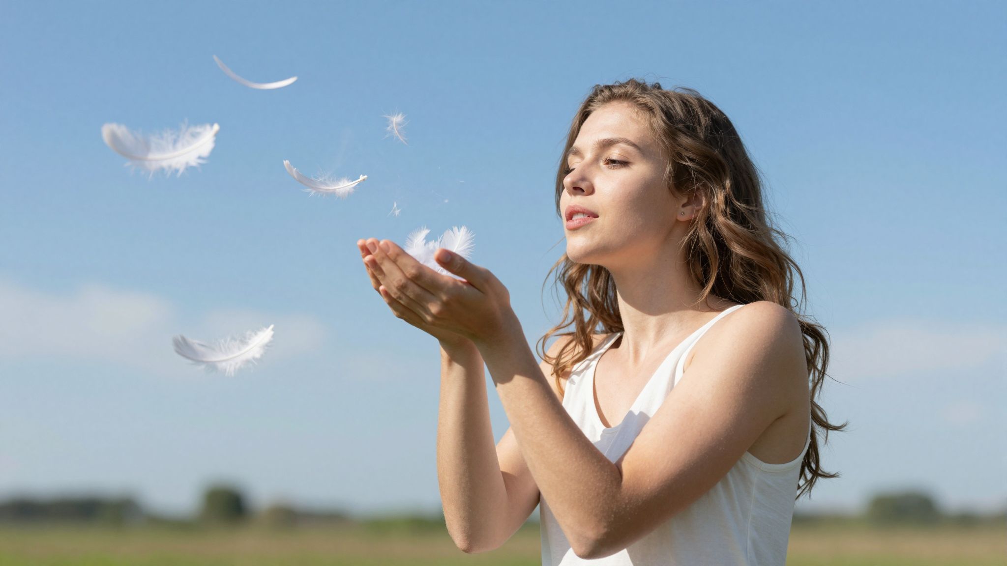 A levegőbe fújt pehely a vágyak szárnyalását szimbolizálja, álmaink titkos üzeneteit hozva el számunkra.