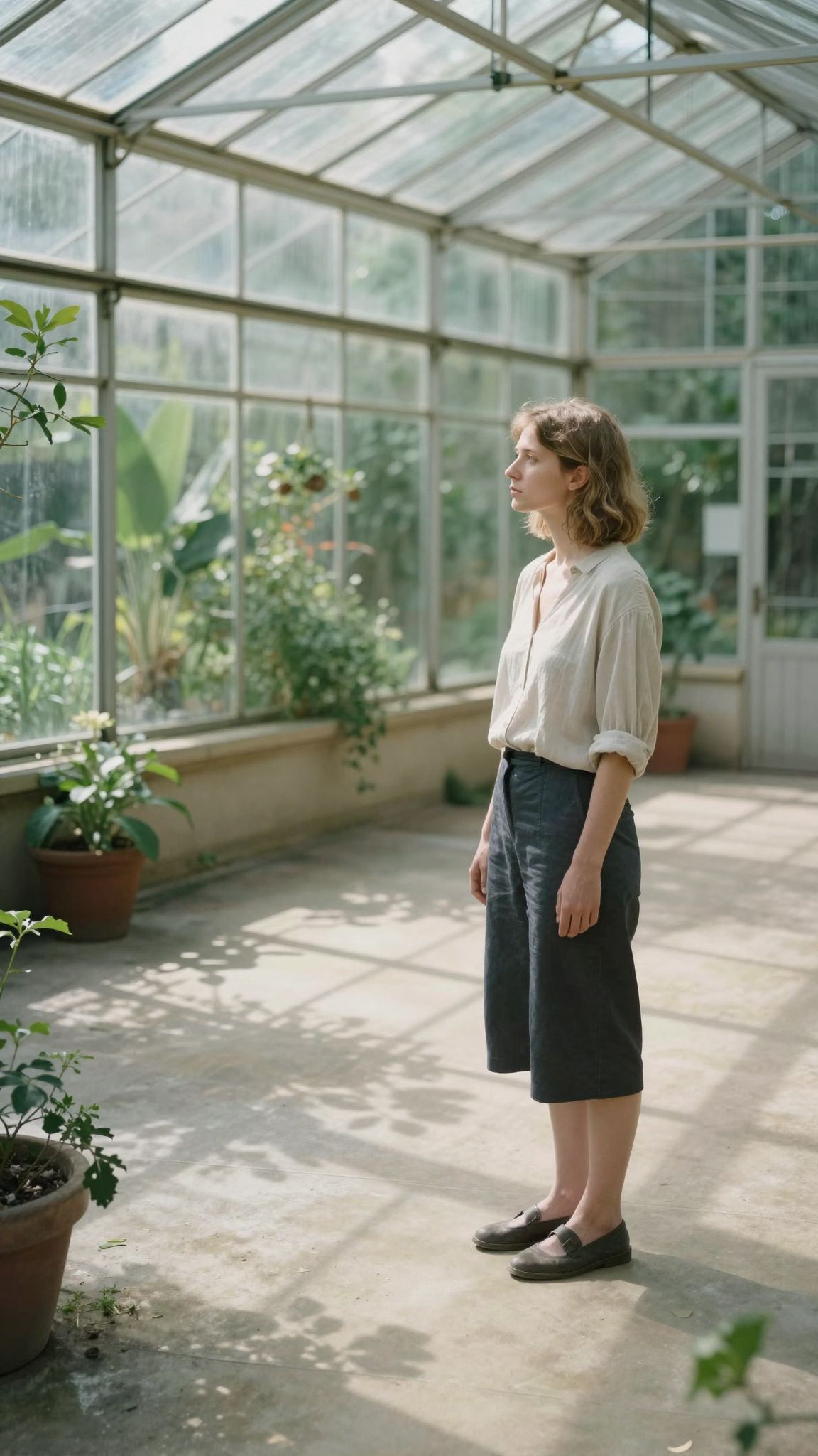 Az üres üvegház a meg nem valósult vágyakat szimbolizálja, ahol a remények kósza szellőként keringnek.