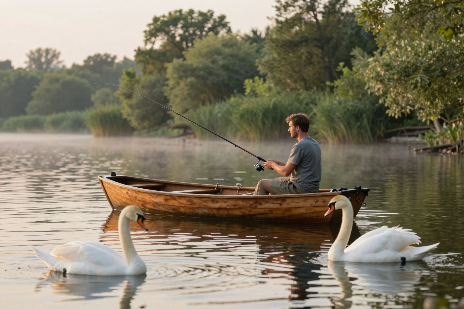 A vízben úszó gunár a lélek mély titkait tükrözi, utalva a vágyak és félelmek határvonalára.