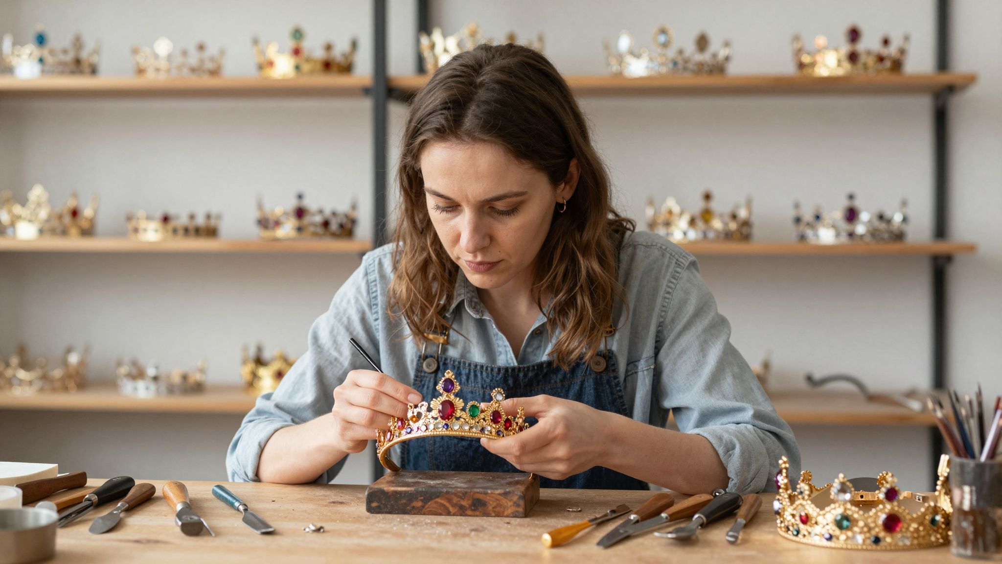 Álmodozni egy korona készítéséről a hatalom és a felemelkedés vágyát tükrözi, miközben az önbecsülésed új dimenzióit fedezed fel.