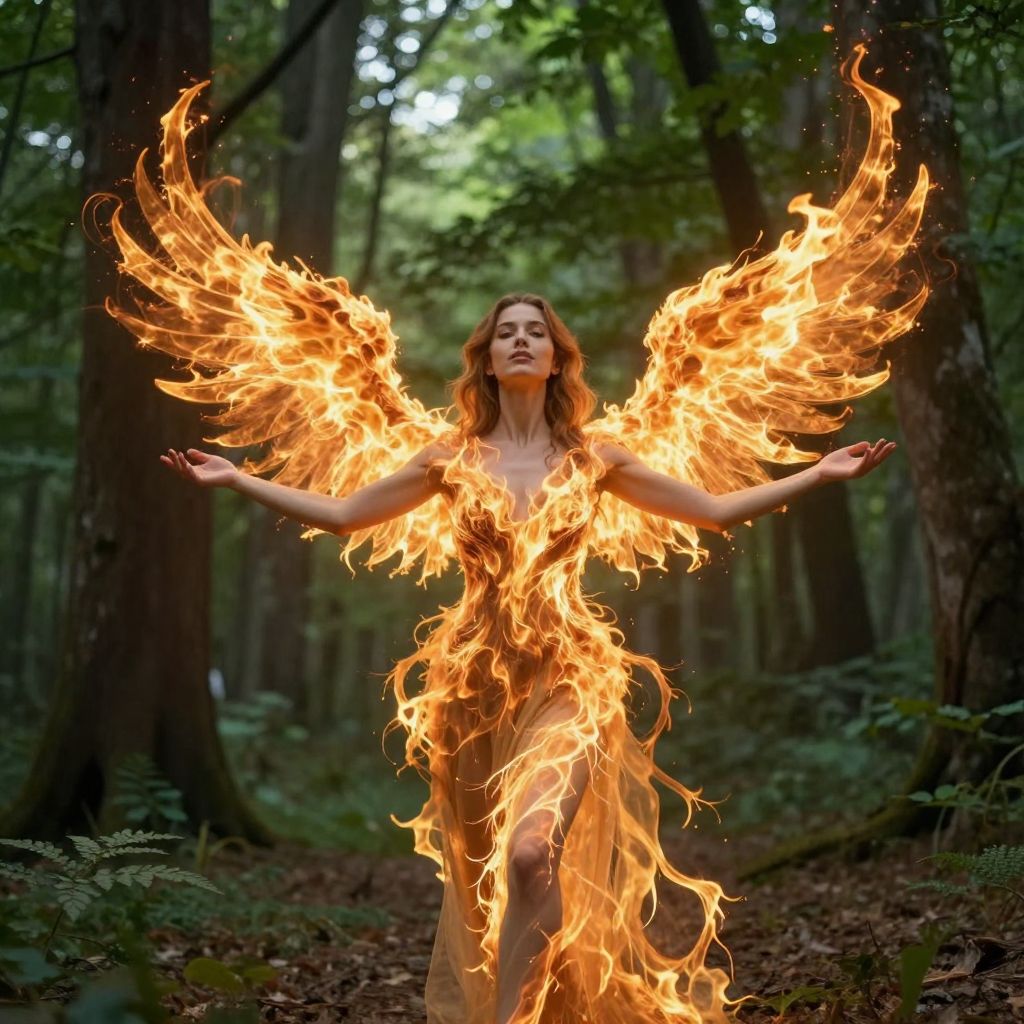 A főnix lángjai a próbatételekből való újjászületést szimbolizálják, erőt és reményt hozva a lélek számára.