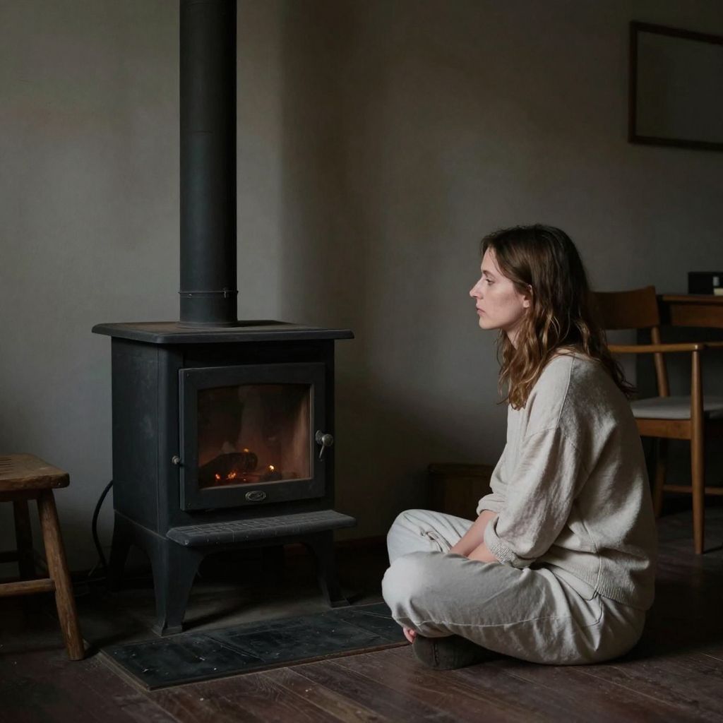 A kis kályha álmában a szűkösség fénye ragyoghat, mikor a lelki vágyaink forrósága keres utat a bizonytalanságban.