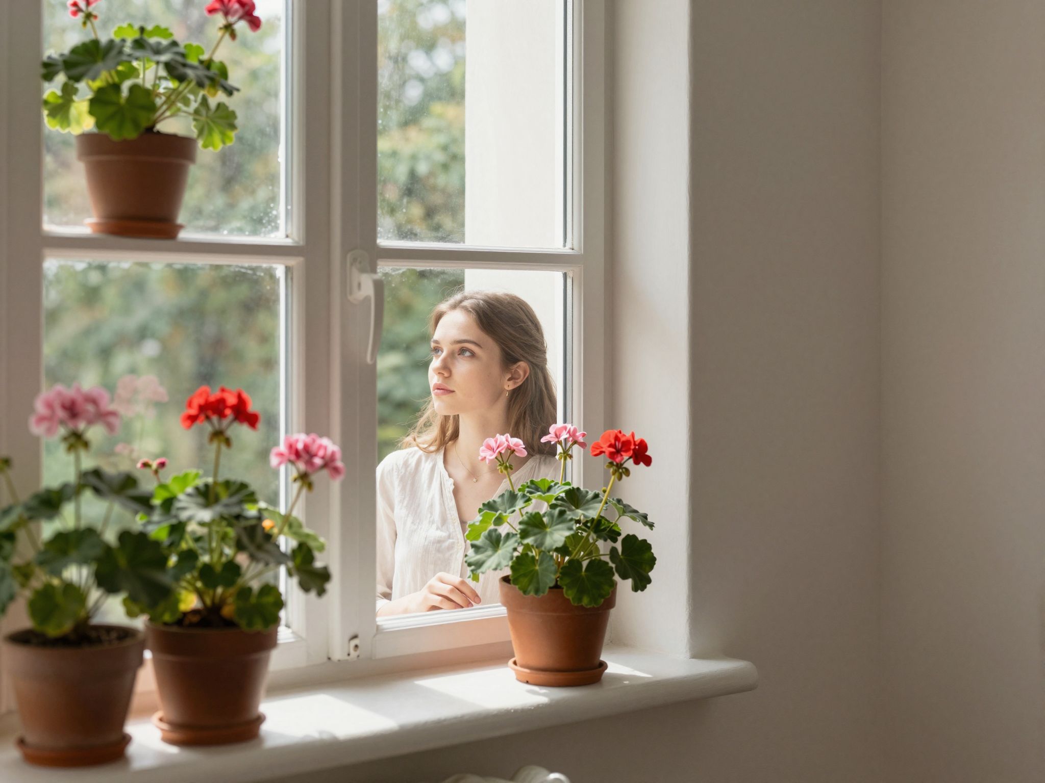 A muskátli az ablakban védelmező szimbólum, amely álmokban felerősíti a vágyakat és a titkos kíváncsiságot.