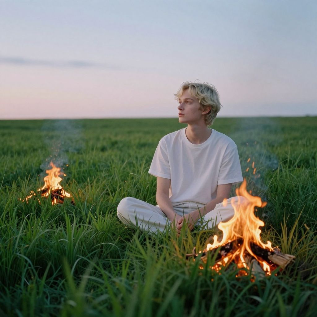 A pázsit tüze szimbolizálja a belső átalakulást, amely megkísérli felébreszteni álmaink rejtett vágyait és félelmeit.