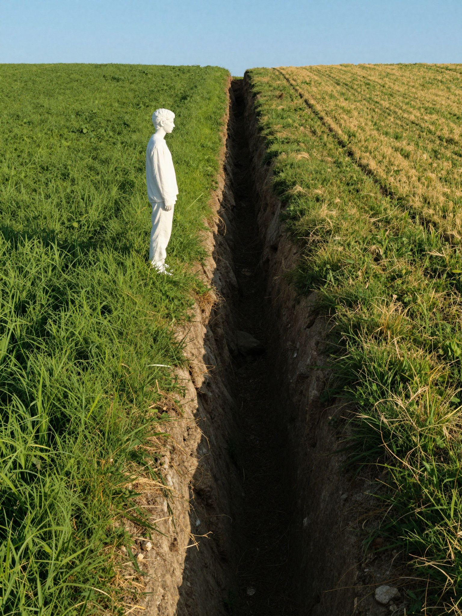 Az árok szimbolizálja a belső harcot, ami elválaszt álmaink valóságától, felfedve titkos vágyainkat és félelmeinket.