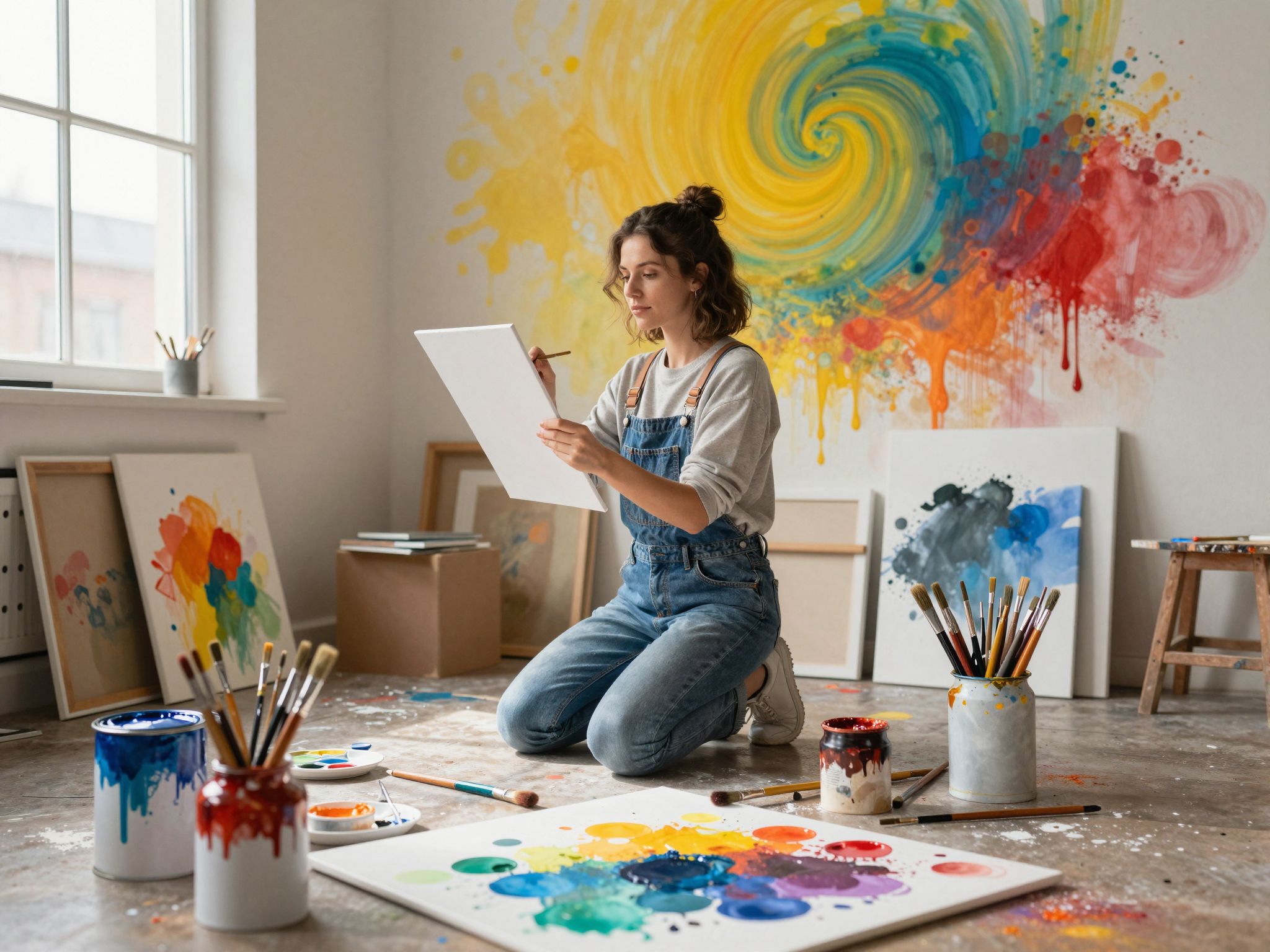 A festékkel teli helyiség álma tele van kreatív lehetőségekkel, ahol érzelmeink színeiben a jövőnk formálódik.