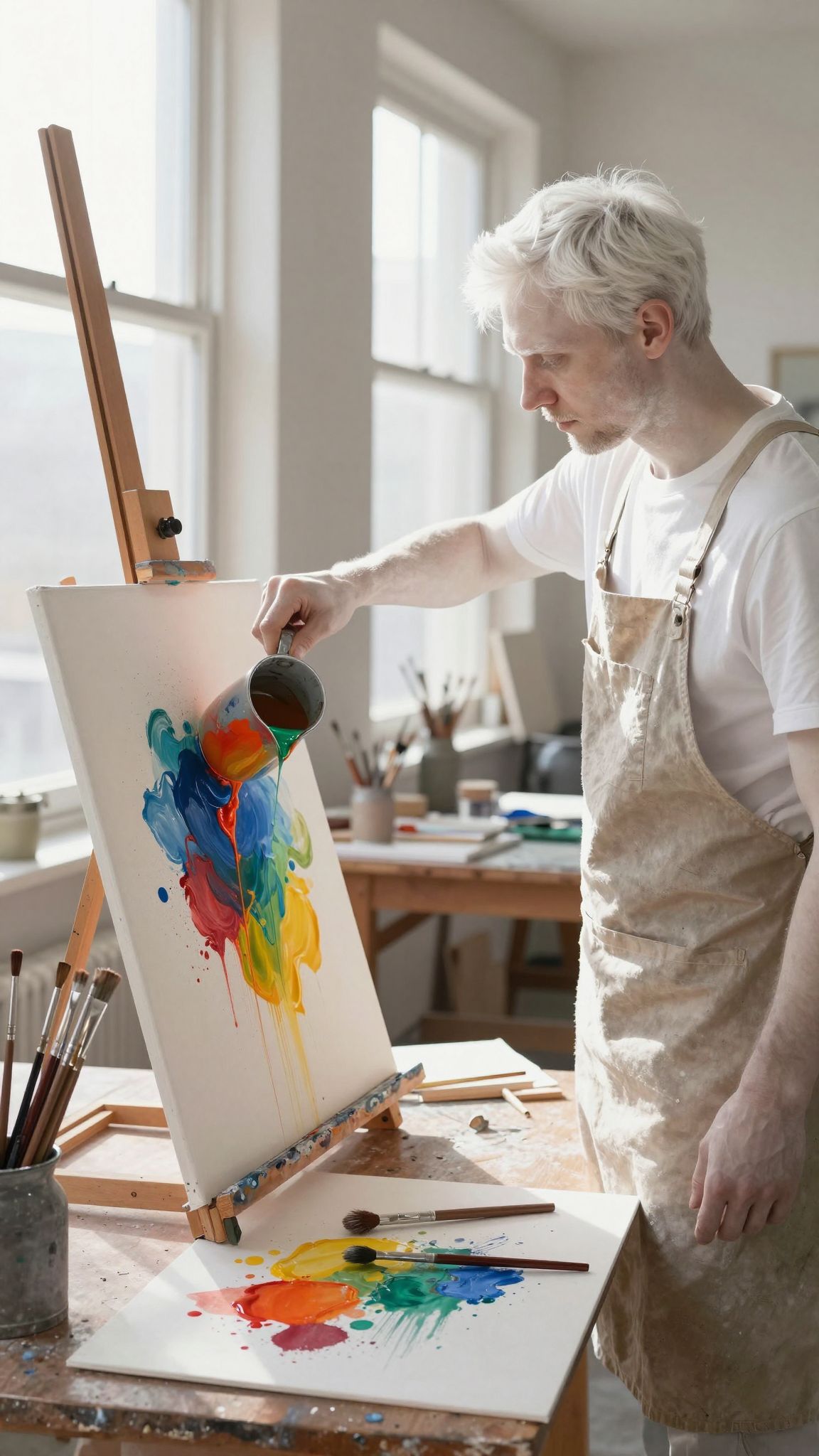 A festék leöntése titkos érzelmeket szabadít fel, amelyek elrejtve várakoznak a felszínre törésre az álmodó lelkében.