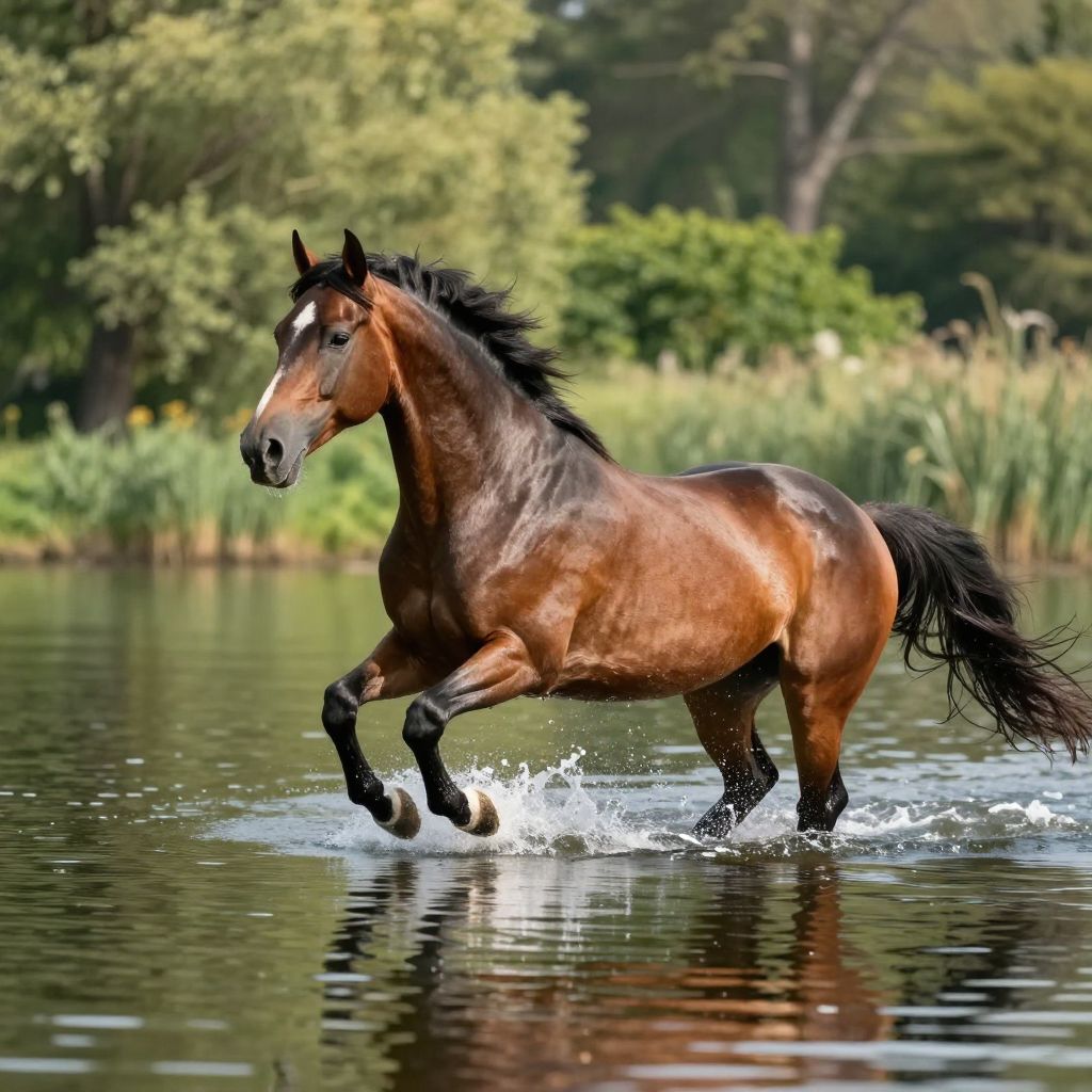 A pej ló, aki a vízben úszik, a szabad lélek és a korlátok nélküli álmok szimbóluma.