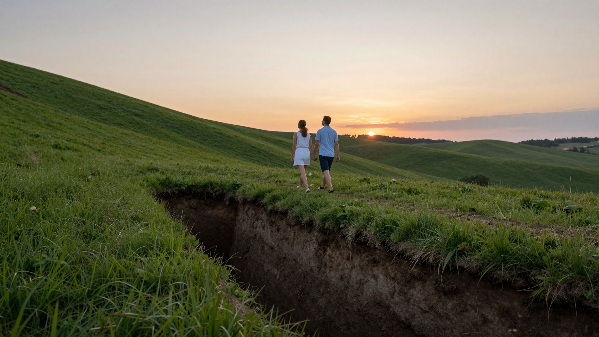Az árok mélye a lélek rejtekhelyét jelzi, ahol a titkok és álmok védelmet nyújtanak a világ zajától.