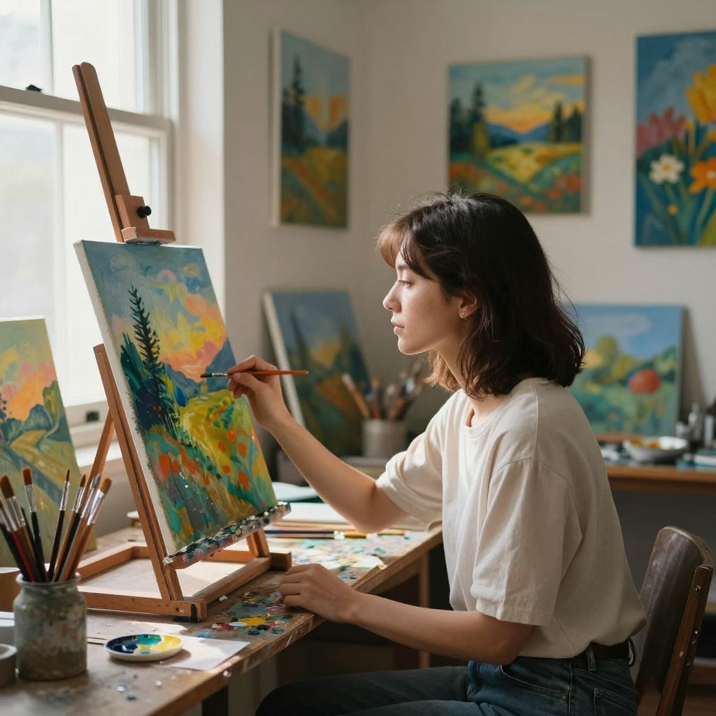 A festés álomban a lélek színpompás tükre, ahol a kreativitás szabadon szárnyal a belső világ mélyén.