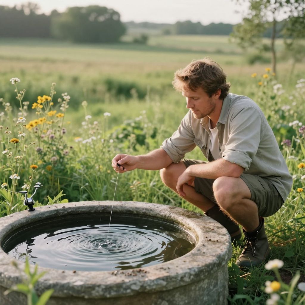 A kút mélyén rejtőző halak az elfeledett vágyakat és titkos álmokat szimbolizálják, melyek felfedezésre várnak.