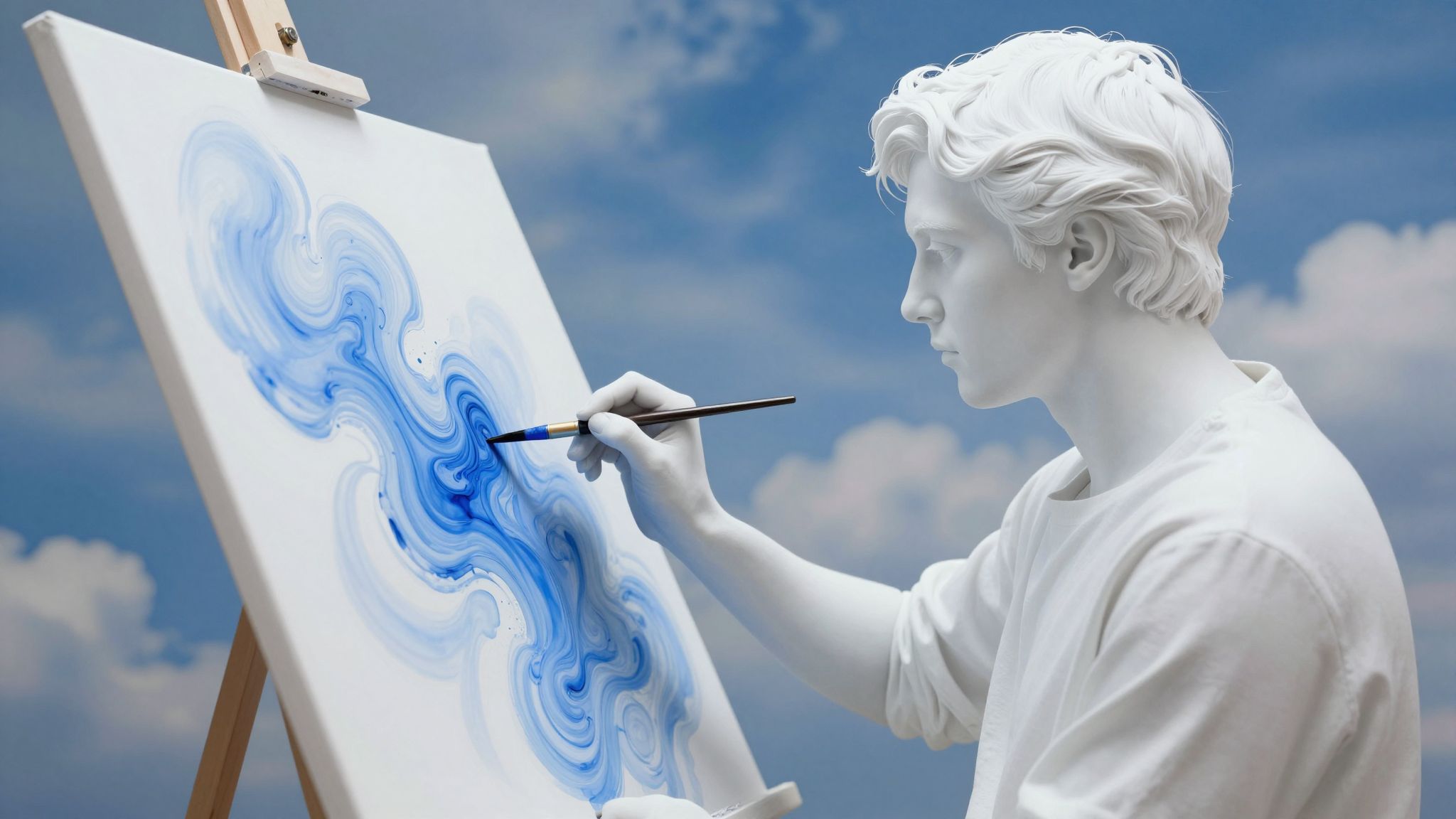 A kék tus az álmok birodalmában a nyugalom és a mélység végtelenségét szimbolizálja, harmóniát teremtve a lélekben.