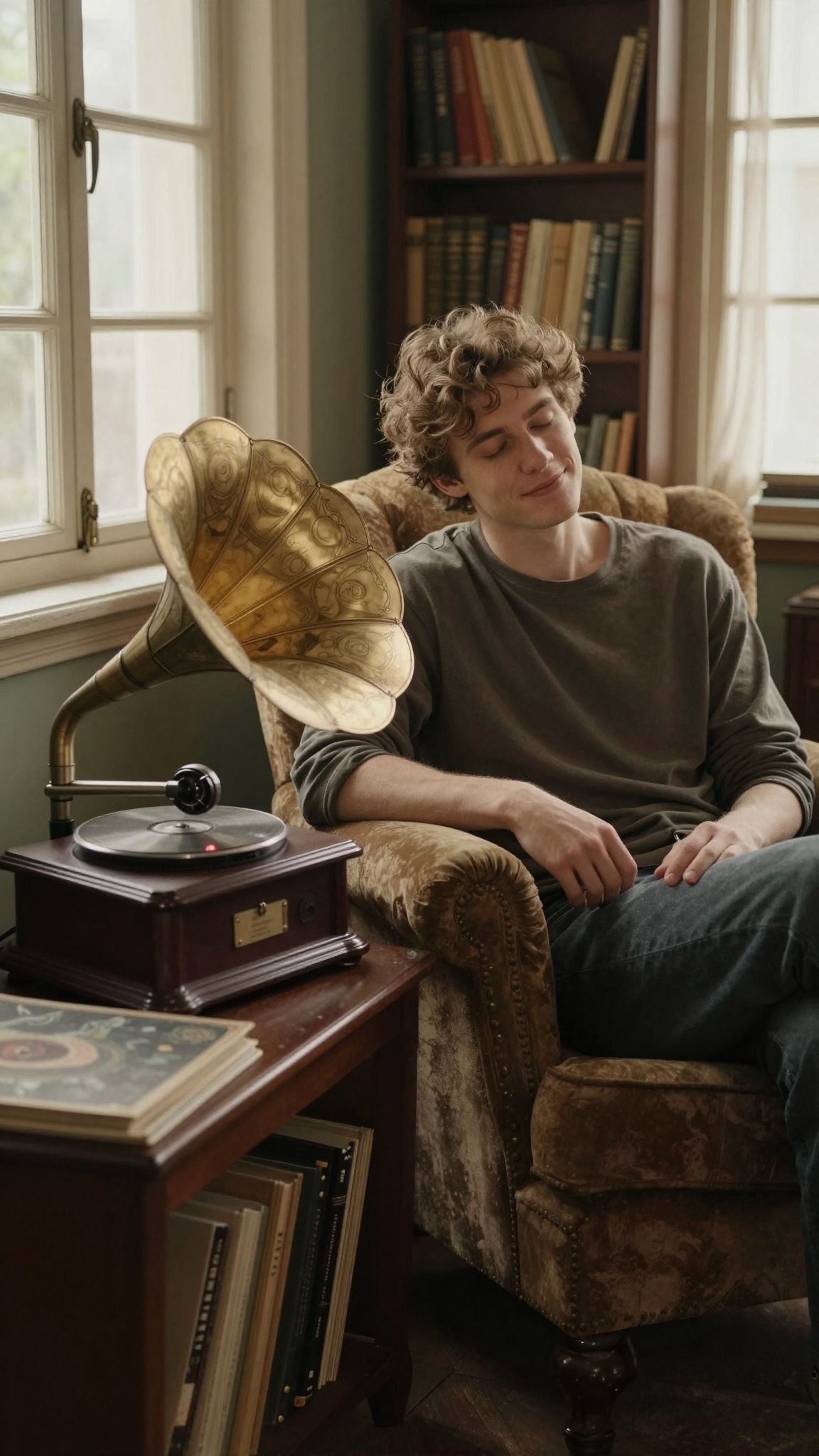 A gramofon lágy dallamai megidézik azokat az elfeledett emlékeket, melyek a lélek mélyén rejtőznek.