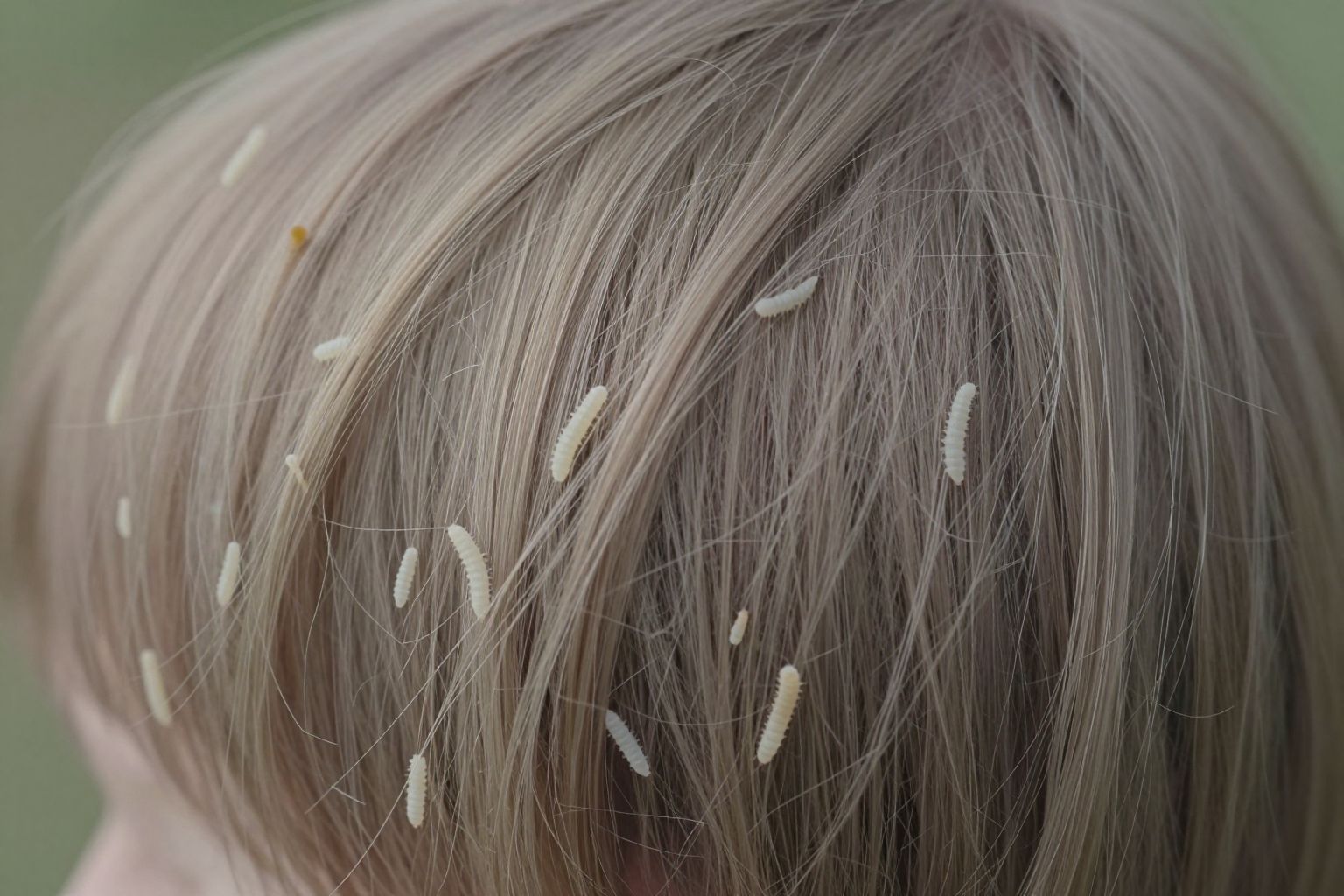 A hajban lévő lárvák a rejtett félelmek és elfojtott vágyak szimbólumaiként tündökölnek álmaink sötét tengerében.